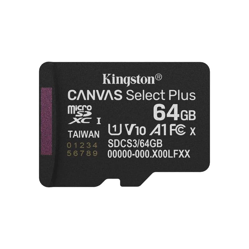 CARD Kingston 64GB micsdxc Canvas Select Plus Gen3 100R A1 Single Pack w/o ADP