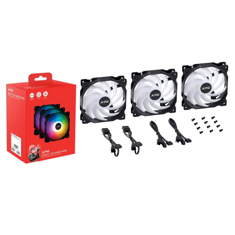 XPG Vento 120 ARGB PWM 120mm Noir 3er Pack