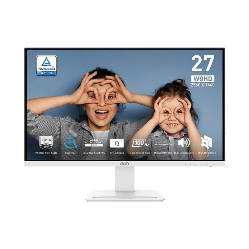 MSI PRO MP273QWDE E2 Office Moniteur - QHD IPS Panel, 100Hz White, 1ms(MPRT) Response Time (GTG) 4ms