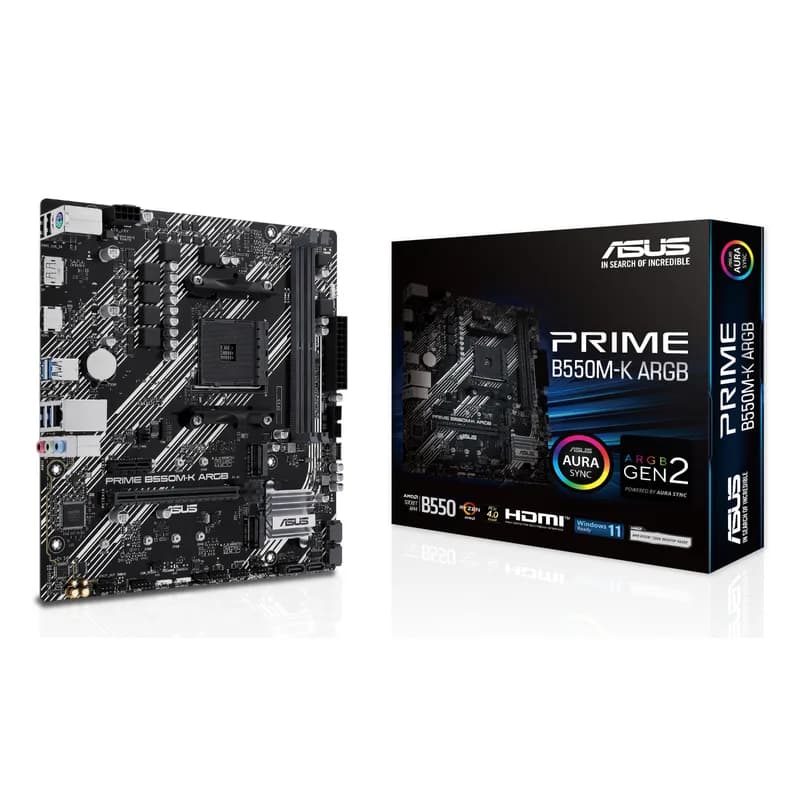 ASUS PRIME B550M-K ARGB (AMD,AM4,DDR4,mATX)