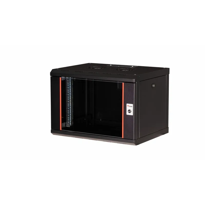 19" Armoire réseau Porte en verre PM 600x450mm 7HE Noir