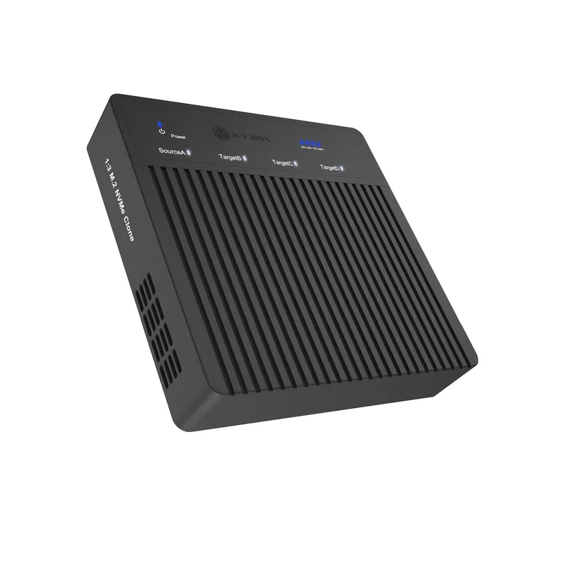 ICY BOX 4 fach Clone et DockingStation pour M.2 NVME SSDs, USB 4.0 Host 40 Gbit/s