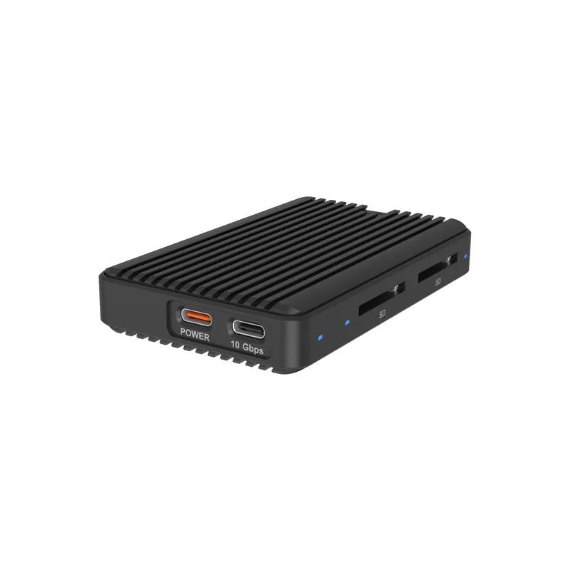 ICY BOX M.2 NVMe/SATA SSD Boîtier avec Lecteur de cartes 2x SD 4.0, Host USB 3.2 Gen 2 Type-C+A 10 Gbit/s