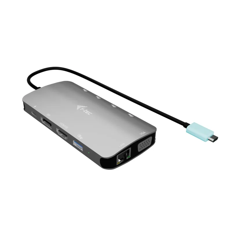 D I-TEC USB-C Metal Nano 3x Display Docking Station 1x DP 1x HDMI 1x VGA 1x GLAN 1x USB-C Gen1 4x USB-A Gen1 Power Delivery 100W