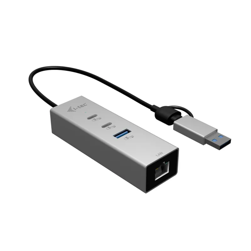 D I-TEC USB-C/USB-A Metal HUB 3 2x USB-C Gen1 1x USB-A Gen1 1x 2,5GLAN