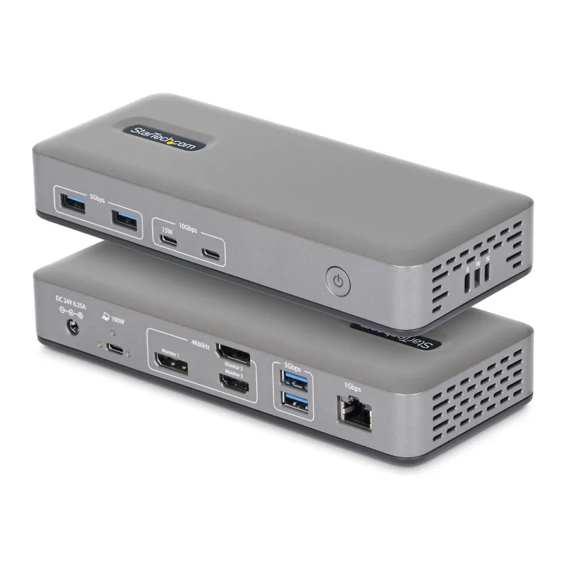 D StarTech 3X Moniteur USB-C DOCK 100W PD