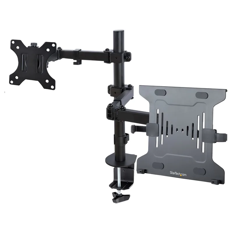 Moniteur et laptop Support bras de moniteur réglable avec ordinateur portable portable bras Monitorstder fr C-Klime