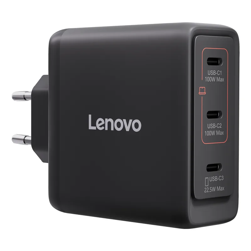 N Lenovo Multi-port USB-C 100W GAN-Chargeur/ Alimentation Noir inclus USB-C Câble (1,8m)