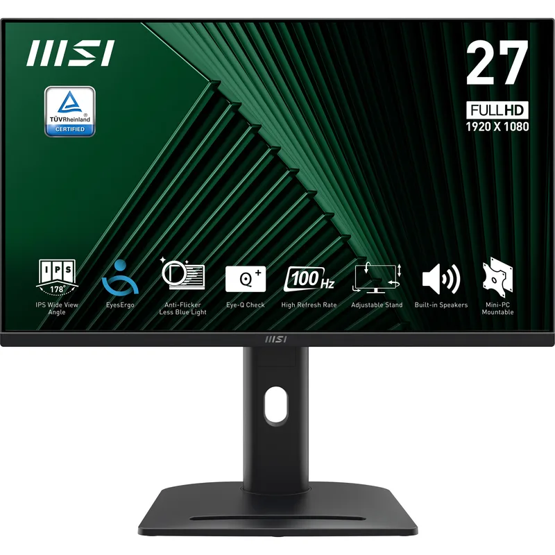 68,6 cm (27") 1920 x 1080 Pixel MSI 9S6-3PC39M-053 16:9 Full HD IPS 4 ms 100 Hz DisplayPort HDMI Pivot Height VESA Speaker