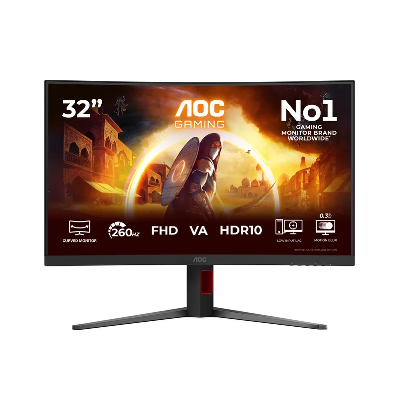 80 cm (31.5") 1920 x 1080 Pixel AOC C32G4Z 16:9 Full HD VA 4 ms 260 Hz HDR DisplayPort HDMI Height VESA Speaker