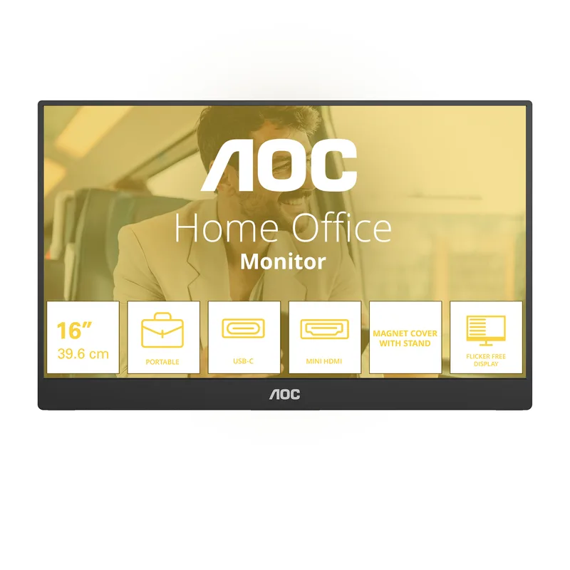 39,6 cm (15.6") 1920 x 1080 Pixel AOC 16T20E2 16:9 Full HD IPS 4 ms 60 HDMI Speaker