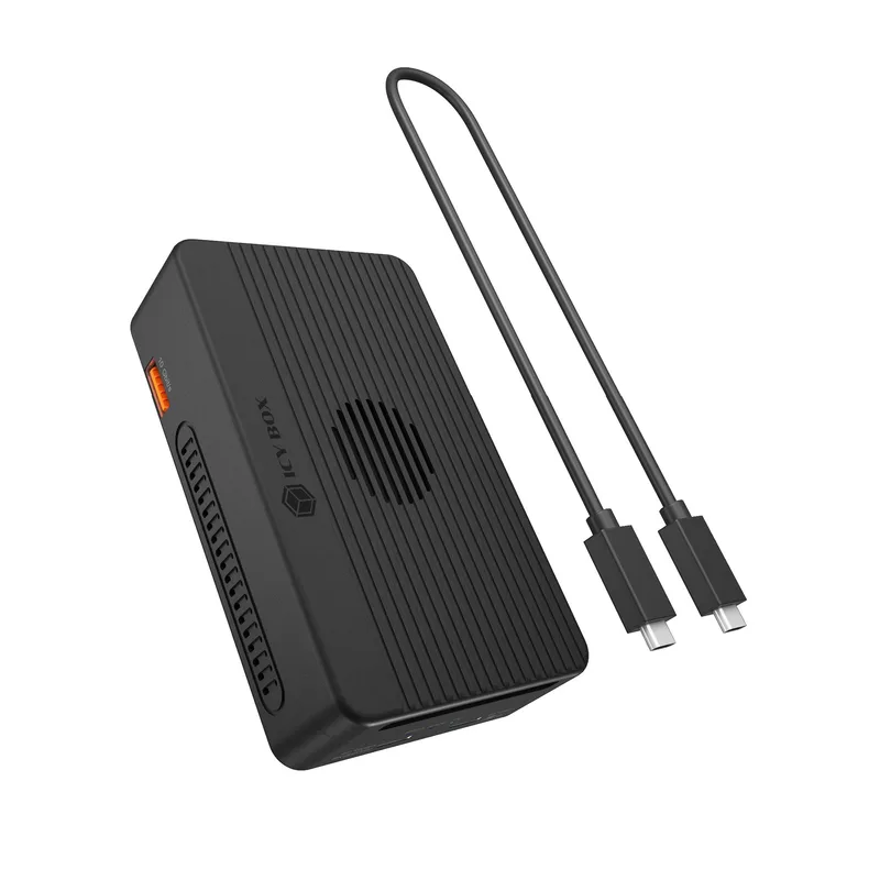 RAID Boîtier pour 2x M.2 NVMe SSD avec DockingStation, Host 40 Gbps, sortie vidéo 8K@30 Hz, logiciel RAID 0, 1, SINGLE, LARGE