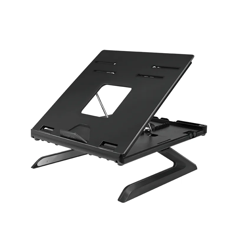 Notebook stand, foldable, height adjustable, black