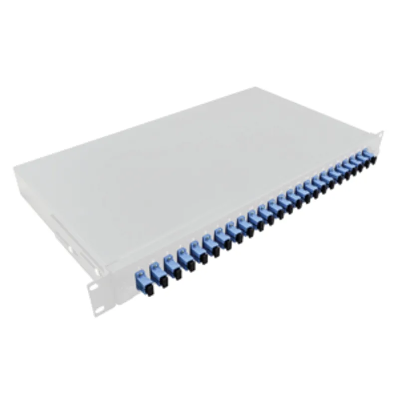 Fiber Front Panel 24 SC-Duplex or LC-Quad, light grey