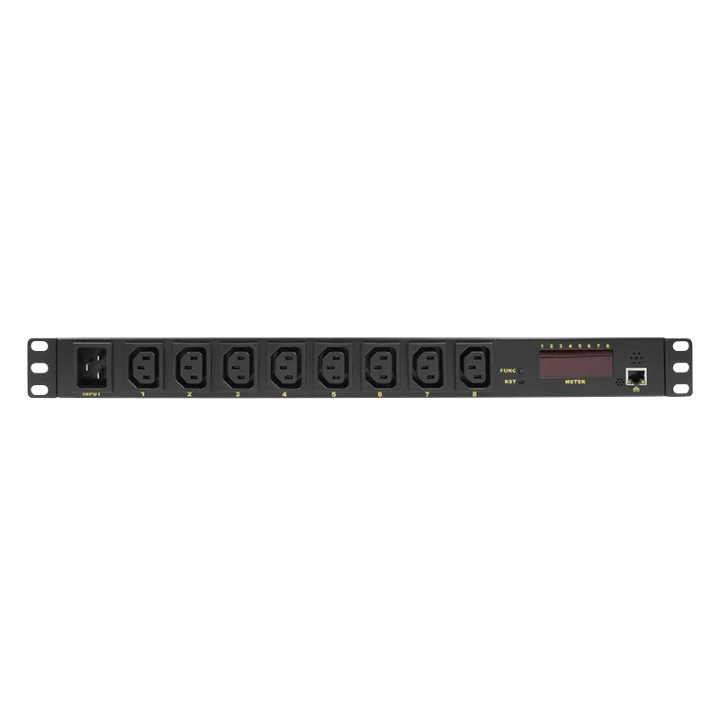 Multiprise 19" IP avec sorties 8 et fonction de commutation, de mesure et d'avertissement, 1 HE, Noir LogiLink