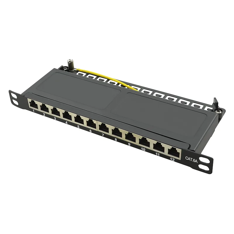 Patchpannel 10" 12 Port Cat6A STP black 0.5 HE LogiLink
