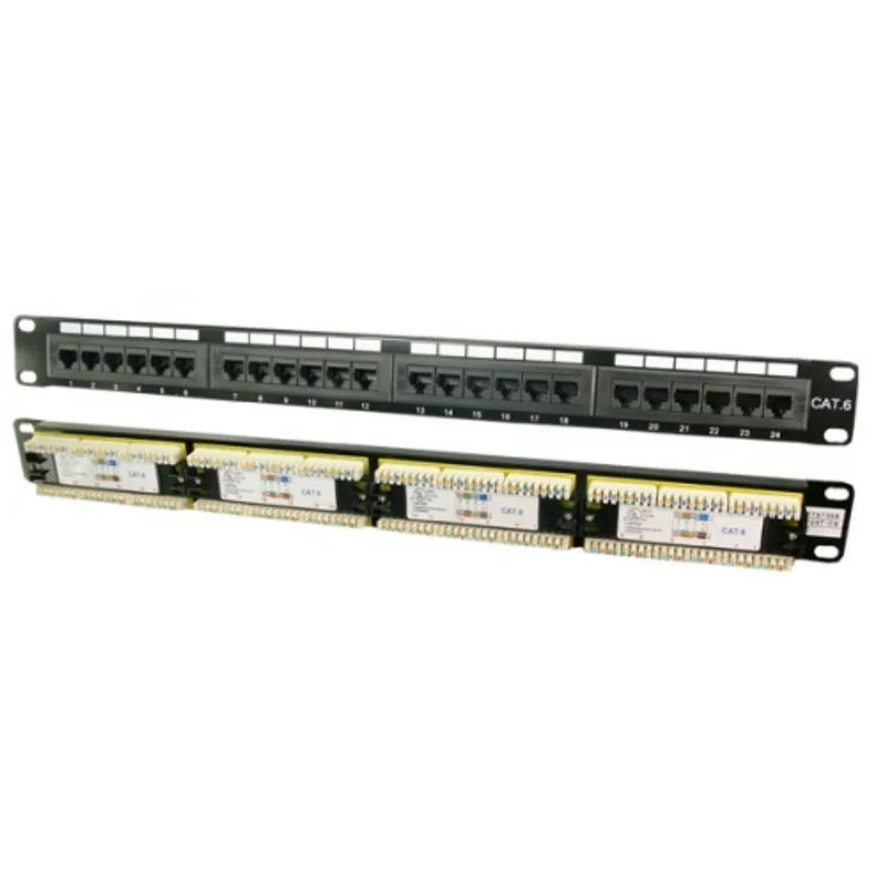 Patchpannel 19" 24 Port Cat6 UTP black EconLine Logilink