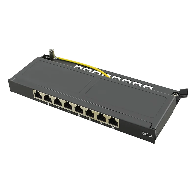 Patchpannel Desktop 8 Port Cat6A STP black 0.5 HE LogiLink