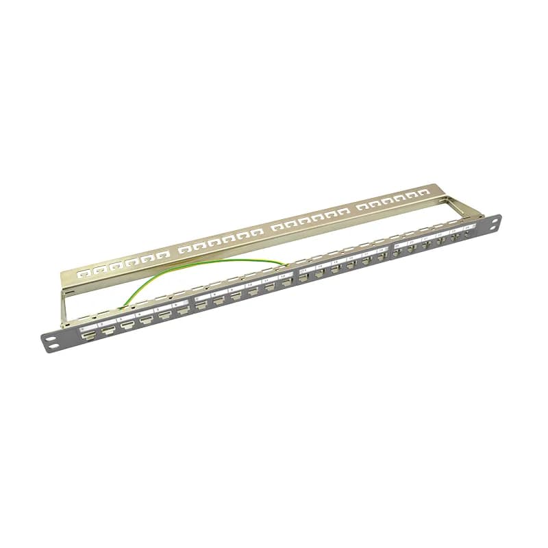 Patchpannel Keystone 24 Port 0.5 HE shielded. grey LogiLink