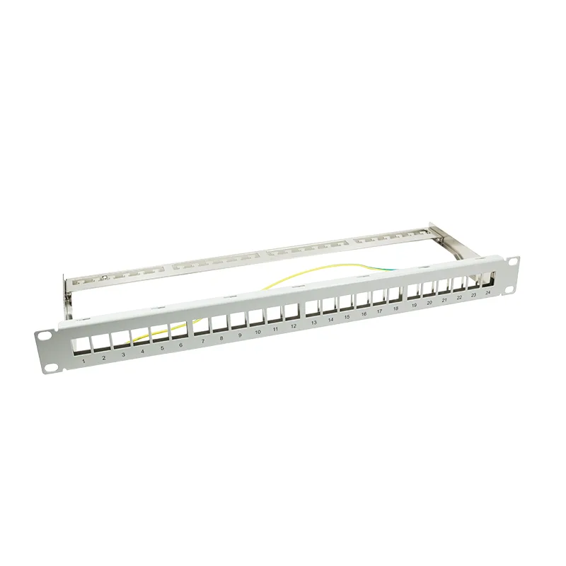 Patchpannel Keystone 24 Port 1 HE shielded. grey LogiLink