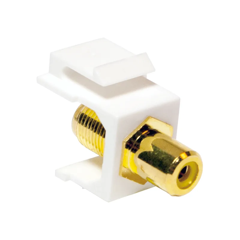Keystone Verbinder RCA female > F female - yellow LogiLink