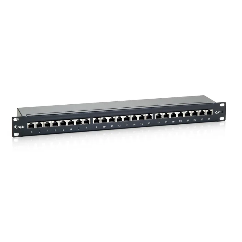 Equip Patchpanel 24x RJ45 Cat6 19" FTP 1HE Premium Noir