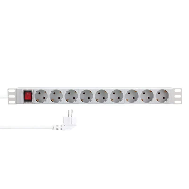 9er Multiprise 19" PDU avec interrupteur LogiLink Gris clair