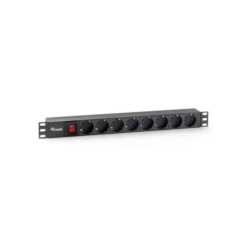 Equip Multiprise 19"(1HE)8fach Schukon. 1.8m Noir