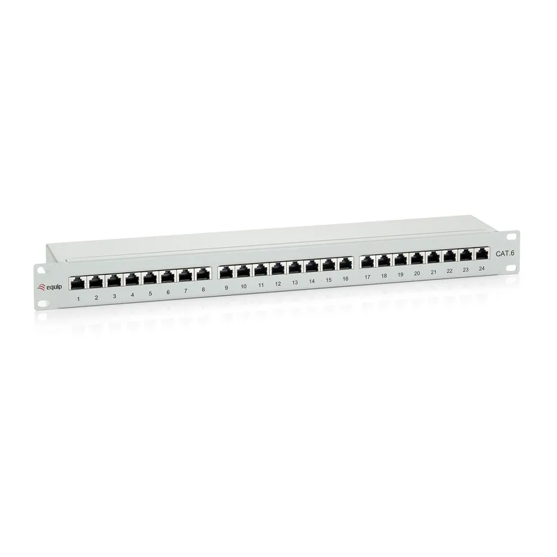 Equip Patchpanel 24x RJ45 Cat6 19" UTP 1HE Premium hellgrau