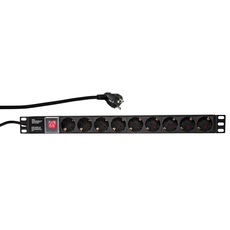 LogiLink 9-Fach Multiprise 19" 1HE avec 2m Câble de raccordement et interrupteur