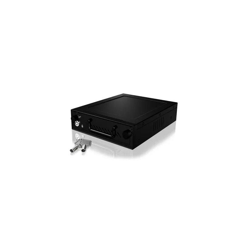 Cadre alternatif, 1xSATA/SAS 3,5"/2,5" HDD vers 1xSATA Host in 5,25" Hacht encastré, Hot Swap, avec château, Aluminum ICY BOX