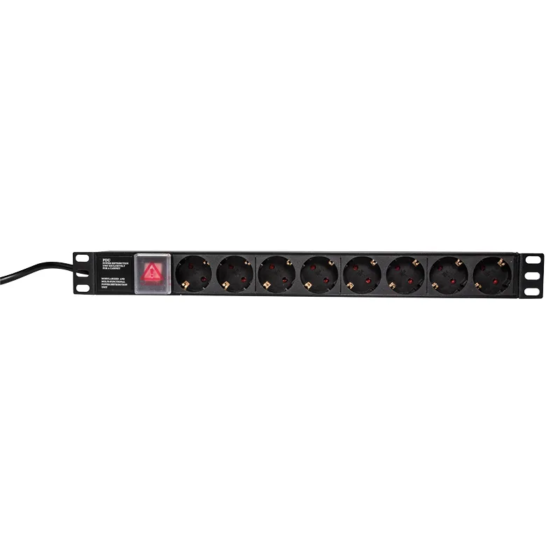 LogiLink 8-Fach Multiprise 19" 1HE avec 2m Câble de raccordement et interrupteur